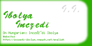 ibolya inczedi business card